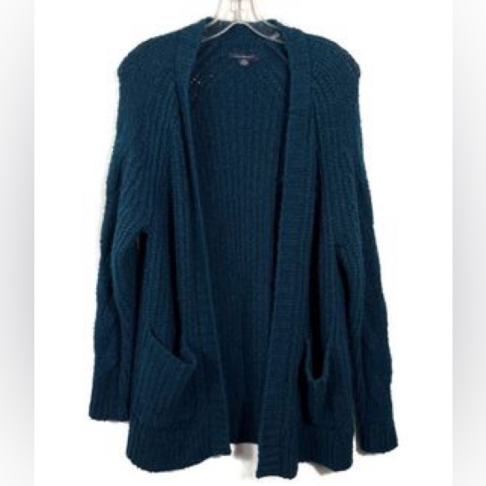 American Eagle Slouchy Cable Cardigan in Teal, XXS